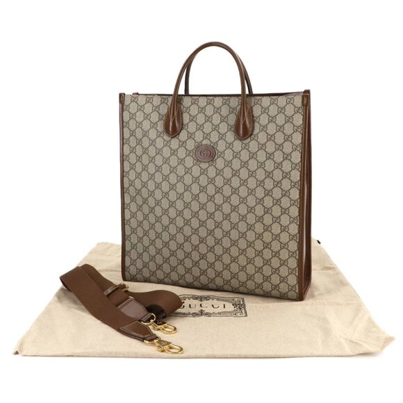 GUCCI Interlocking G 2way Tote Shoulder Bag GG Supreme canvas 674155 90277311 - Picture 1 of 11
